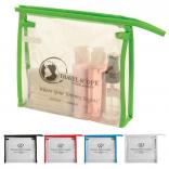 6.75" x 7.75" Clear Color Trim Travel / Cosmetic Bag