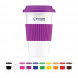 14 oz. Ceramic Tumbler with Silicone Lid and Grip