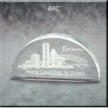 Arc Shaped Acrylic Award/Paperweight 