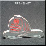 Fire Helmet Shaped Acrylic Award/Paperweight