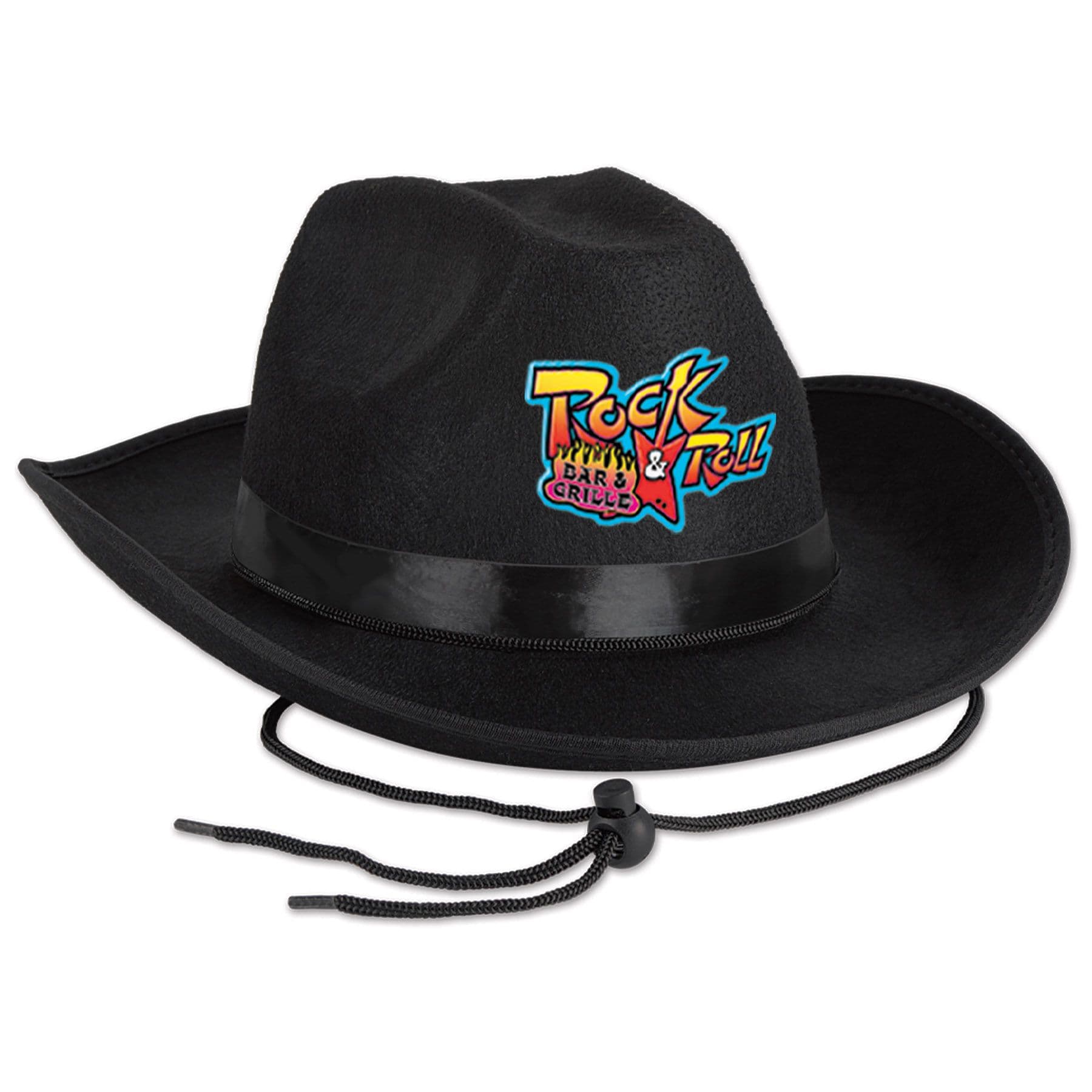 Promotional Custom Printed Black Felt Cowboy Hat