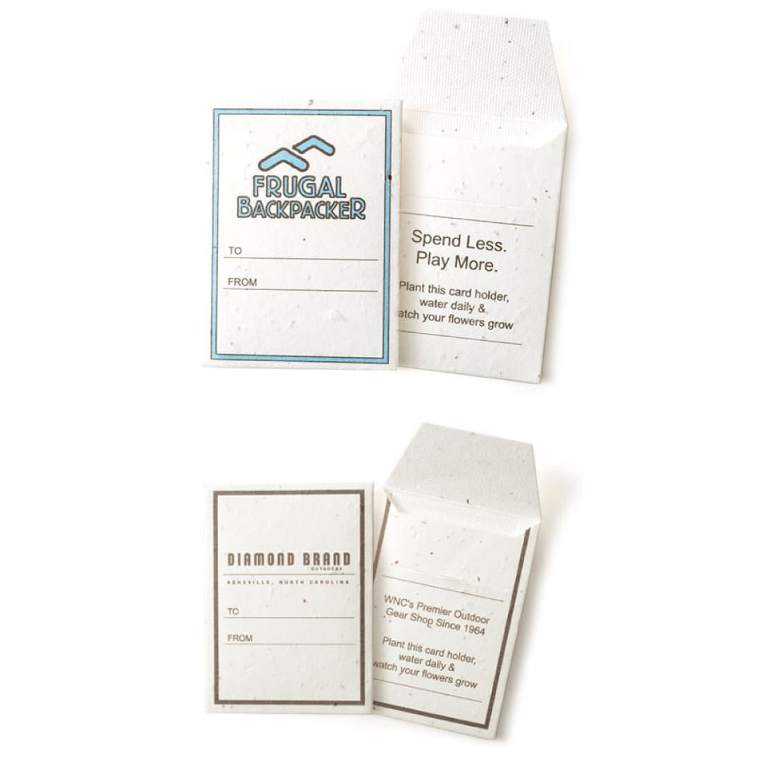Custom Imprinted Seed Paper Gift Card Sleeve Custom Imprinted Seed Paper Gift Card Sleeve