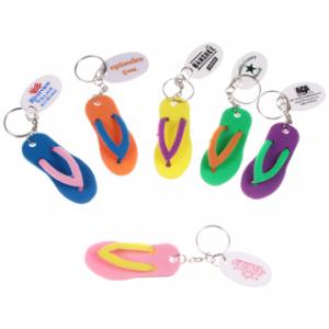 Flip Flop with Oval Tag Key Chain