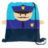 Police Officer Sports Drawstring Bag Backpack