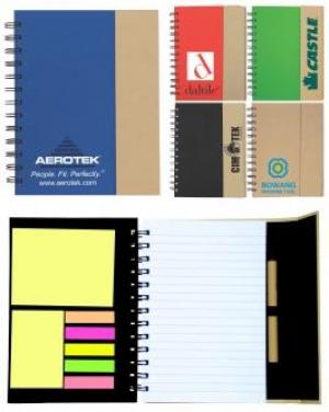 Recycled Paper Journal with Sticky Notes and Flags