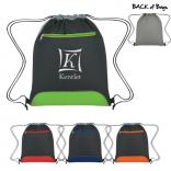 Polyester Drawstring Backpack with Mesh Trim