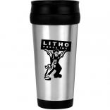 14 oz. Stainless Steel Travel Tumbler with Black Plastic Lid