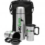 3 Piece Stainless Steel Thermal Carrier and Travel Mug Gift Set