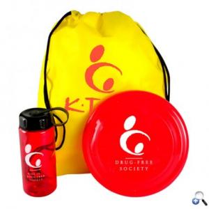 Upgraded Three Piece Sports Kit with Drawstring, Twist Top Water Bottle, and Flyer