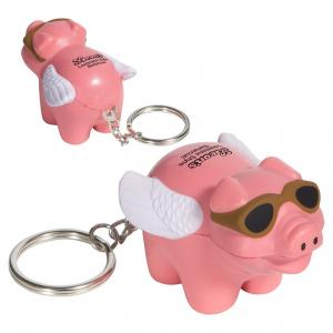 Flying Pig Stress Reliever Key Tag
