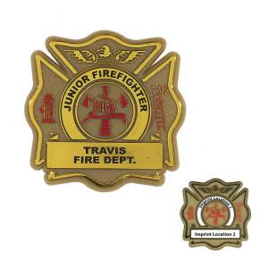 Clip-On Maltese Cross Fire Badge