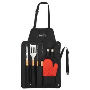 BBQ Time Apron and 3 piece BBQ Set