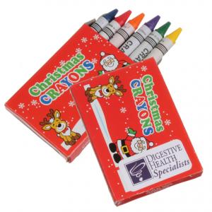6 Pack Box Christmas Crayons 