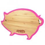 Bamboo Pig Shaped Cutting Board With Silicone Edge