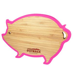 Bamboo Pig Shaped Cutting Board With Silicone Edge