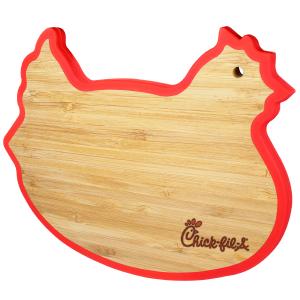 Bamboo Chicken Shaped Cutting Board With Silicone Edge