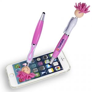 Pink Awareness Mop Top Screen Cleaner With Stylus Pen