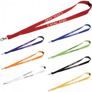 3/4&quot; Sewn Safety Polyester Lanyard w/ Lobster Clip