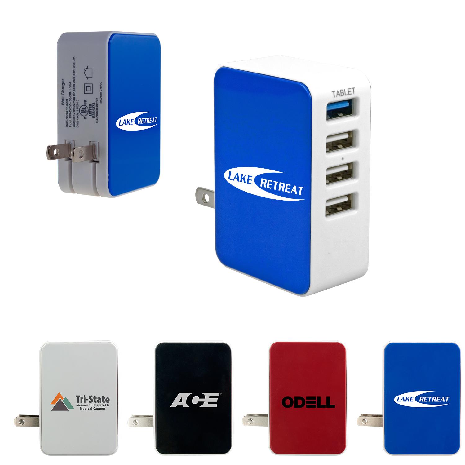 4 Port USB Folding  Wall Charger