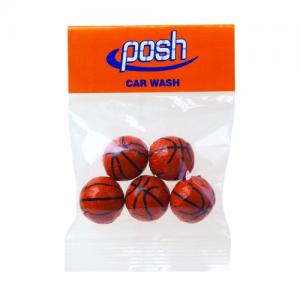 1 oz Basketball Chocolates in Custom Header Bags