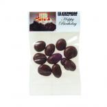 1 oz Chocolate Covered Raisins in Custom Header Bags
