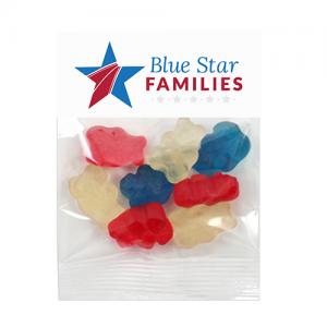 1 oz. Corporate Color Gummy Bears in Custom Header Bags