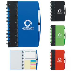 Ruler Notebook with Color Flags and Sticky Notes