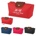 Cosmetic Vanity Bag with Leatherette Accents
