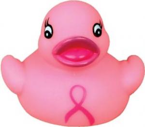 Mini Pink Ribbon Rubber Ducky