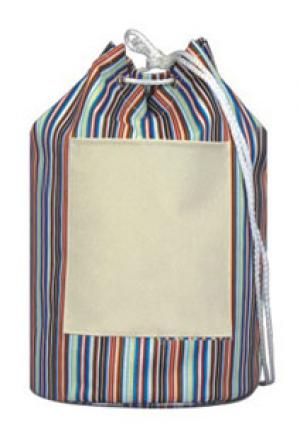 Striped Nylon Duffel Bag