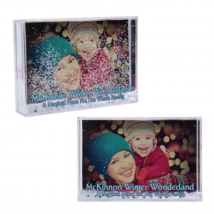 LOT 4 Adventa Christmas Snow Blox Instant Shaker 4"x6" Photo Frame 