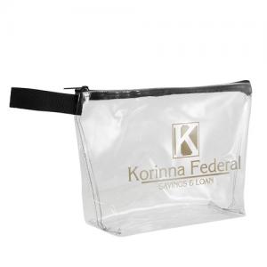 Clear Vinyl Cosmetic Bag with Hand Strap