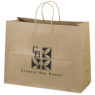 16&quot; x 6&quot; x 12&quot; 100% Recycled Brown Paper Shopping Bag