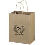 7.75" x 4.75" x 9.75" Kraft Shopping Bag with Paper Handle