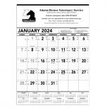 Black & White Contractor Memo Wall Calendar