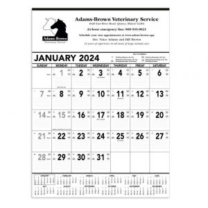 Black &amp; White Contractor Memo Wall Calendar