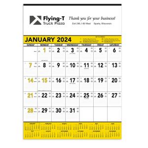 Yellow &amp; Black Contractors Memo (13-sheet) Wall Calendar