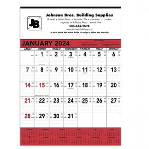 Red &amp; Black Contractors Memo (13-sheet) Wall Calendar