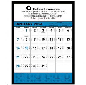 Blue &amp; Black Contractors Memo (13-sheet) Wall Calendar