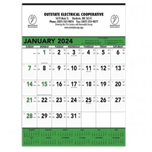 Green &amp; Black Contractors Memo (13-sheet) Wall Calendar