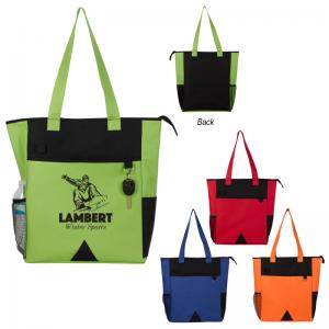 Multiple Pockets Polyester Tote Bag w/Exterior Pen Loops