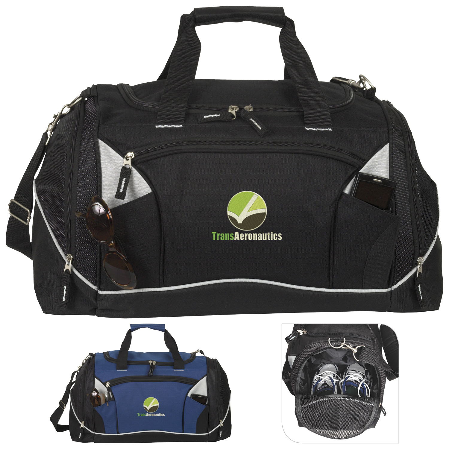 Promotional Multi-Pocket Traveling Duffel Bag with Wet/Shoe Pocket