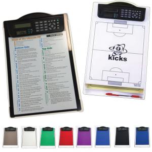 Clipboard with Storage Box and Dual Power Calculator Clip
