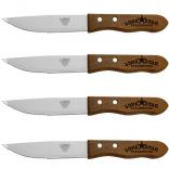 Wood Handle Jumbo Steak Knife Set of 4 With Pointed End