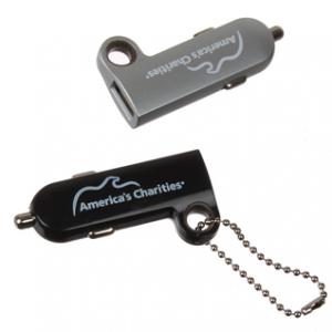 Dual USB Car Charger Key Chain