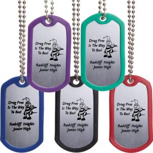 Metal Dog Tags with Color Silicone Trim