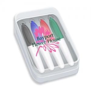 4 Pack Mini Dry Erase Markers In Clear Box