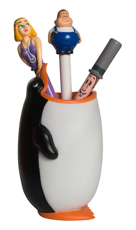 Custom Imprinted Oswald Penguin Pen Holder