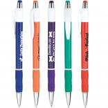 Chrome Tip Colored Rubber Grip Retractable Pen