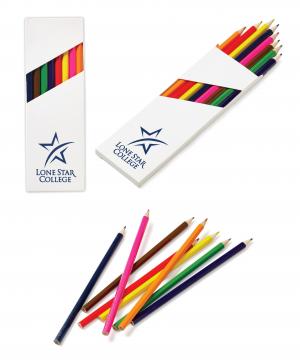 Eight-Color Wooden Pencil Set In White Box
